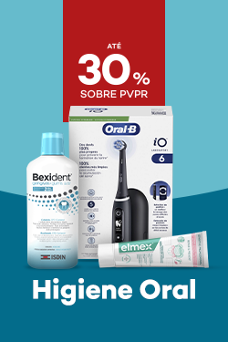 Produtos higiene oral com destaque promocional de at&eacute; 30% sobre pre&ccedil;o de Venda ao P&uacute;blico Recomendado